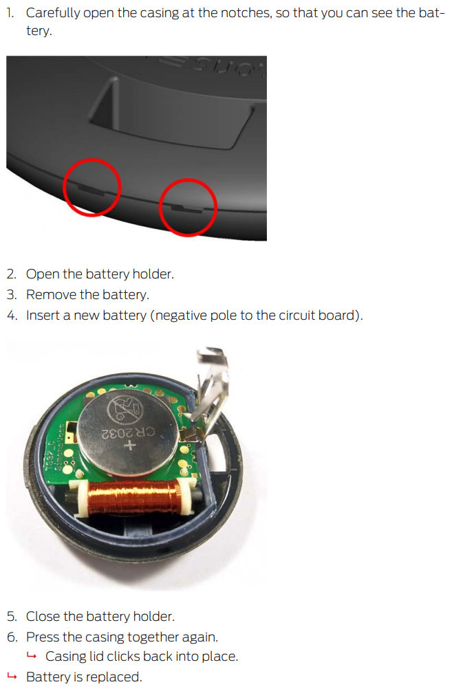 Key fob's battery replacement